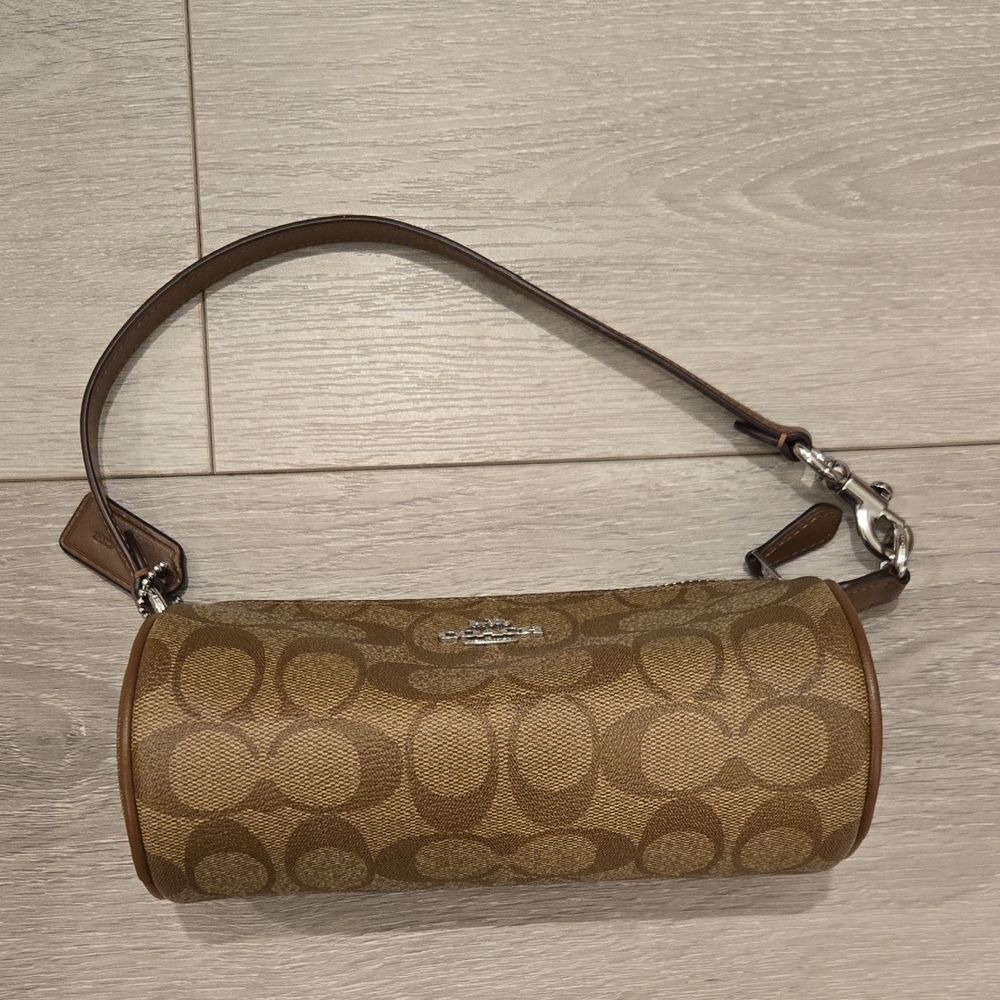 Coach Brown Signature Barrel Bag